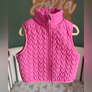 90 degrees 2T girls pink heart quilted vest